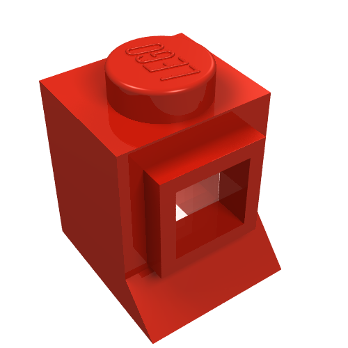 Lego Window 1 x 1 x 1 Classic with Solid Stud [Complete] / Red