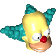 Lego Minifig Head Special, Simpsons, Krusty the Clown / Bright Light Yellow