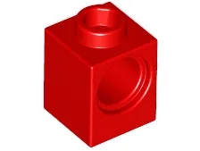 Technic Brick 1 x 1 with Pin Hole / Red