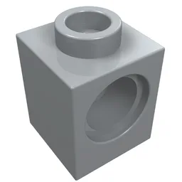 Technic Brick 1 x 1 with Pin Hole / Light Bluish Gray