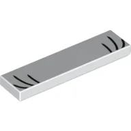 Tile 1 x 4 with Black Lines, Whiskers, Eyelashes Print / White