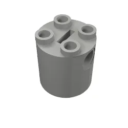 Brick Round 2 x 2 x 2 Robot Body, Axle Holder '+' Orientation / Dark Bluish Gray