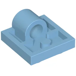 Plate Special 2 x 2 with 1 Pin Hole [Split Underside Ribs] / Medium Blue