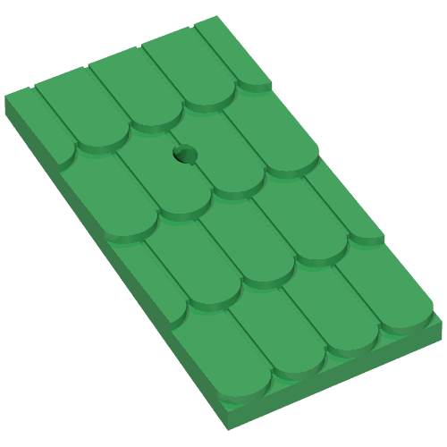 Lego Fabuland, Roof Slope with Chimney Hole / Green