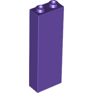 Lego Brick 1 x 2 x 5 with Hollow Studs / Dark Purple