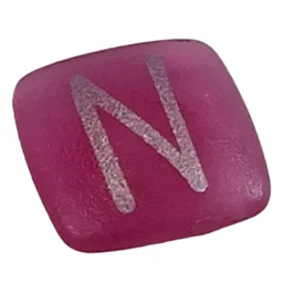 Clikits Icon, Square 2 x 2 Small with Pin and Silver 'N' Print / Trans-Dark Pink