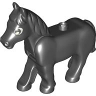 Lego Duplo Animal Horse with One Stud and Moveable Head, Eyes Print / Black