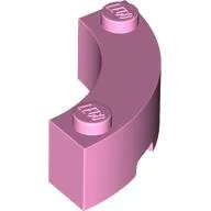 Brick Round Corner 3 x 3 Macaroni with 2 Studs / Bright Pink