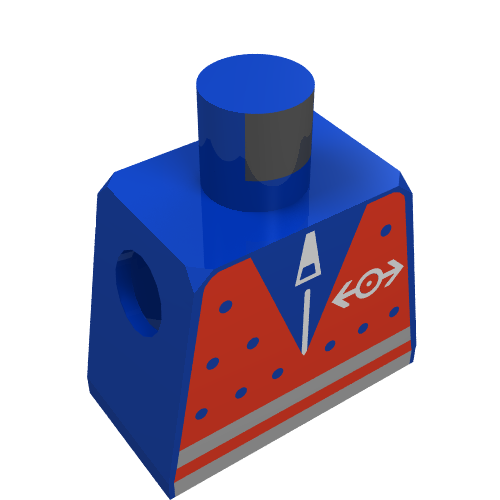Lego Minifig Torso with Red Vest and Train Logo Print