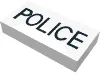 Tile 1 x 2 with 'POLICE' Print / White