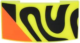 Slope, Curved 4 x 2 x 2/3 Double with Black Squiggly Lines and Trapezoid and Orange Triangle Pattern