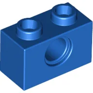 Technic Brick 1 x 2 [1 Pin Hole] / Blue