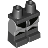 Lego Hips with Light Bluish Gray Legs and Black Boots Pattern with Black Leotard and Knees Print / Black
