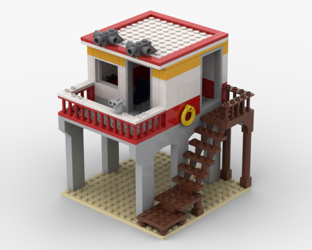 Lego Beach Lifeguard Station (60328) - Modified to fit Lifeguard Truck (60453)