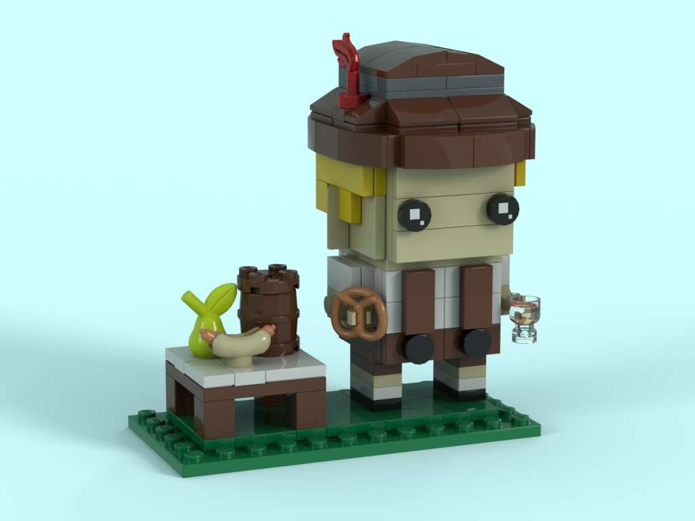 Lego Brick-built Bavarian Villager