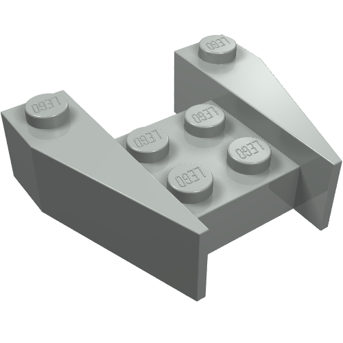 Lego Brick Wedged 3 x 4 [No Stud Notches] / Light Gray