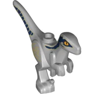 Animal, Dinosaur, Raptor, Child, Dark Blue, Tan Sides Stripes / Light Bluish Gray