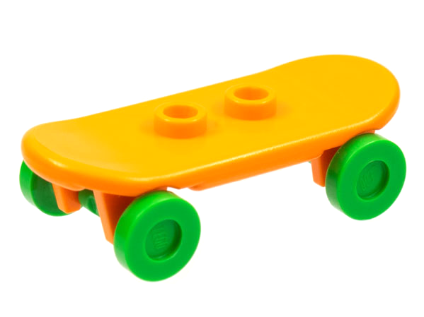 Lego Minifigure, Utensil Skateboard Deck with Bright Green Wheels (42511 / 2496)