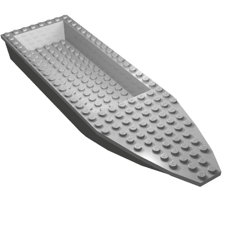 Lego Boat 28 x 8 with Dark Bluish Gray Top [Complete Assembly] / Dark Bluish Gray