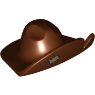 Lego Hat Wide Brim with Cut and Tan Patch Print / Reddish Brown