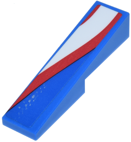 Lego Slope 14 4 x 1 with White Panel and Curved Red Lines Pattern Model Right Side (Sticker) - Set 77246