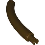 Lego Animal Body Part / Plant, Tail / Neck / Branch / Trunk, Middle Section with Pin, Square Pin Hole / Dark Brown