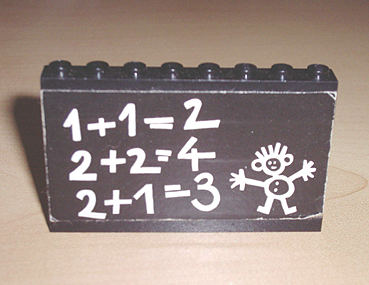 Lego Stickered Assembly 8 x 1 x 5 with Classroom Blackboard and 1+1=2 Pattern (Sticker) - Set 291