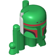 Lego Helmet, Rocket Pack with Boba Fett Colors Print, Dark Brown Highlights