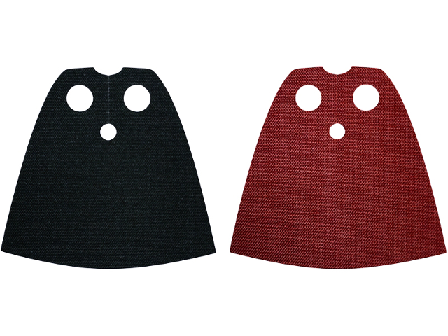 Lego Minifigure Cape Cloth, Standard - Traditional Starched Fabric - 3.9cm Height with Black and Dark Red Sides