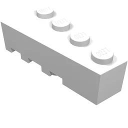 Brick Wedged, Angled 4 x 2 Right / White