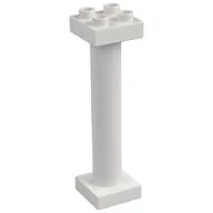 Duplo Support Column 2 x 2 x 6 Round with Open Latticed Back / White