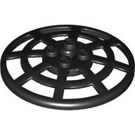 Lego Dish 6 x 6 Inverted, Radar / Webbed [Anti-studs at 90°] / Black