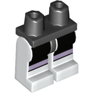 Lego Hips and White Legs with Black Thigs and Lavender Stripes Print / Black