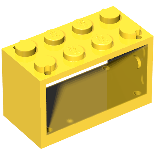 Lego String Reel 2 x 4 x 2 Holder With Closed Studs / Yellow