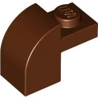 Brick Curved 1 x 2 x 1 1/3 with Curved Top / Reddish Brown