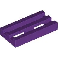 Tile Special 1 x 2 Grille with Bottom Groove / Purple