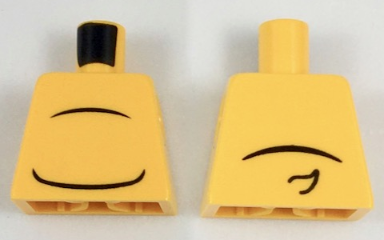 Lego Torso with Black Body Lines and Small Tail Pattern