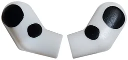 Arm, (Matching Left and Right) Pair with Black Dalmatian Spots Pattern / White
