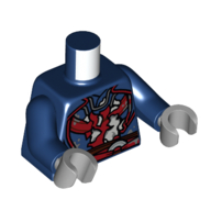 Lego Torso, Dark Red Decorations print (Dr. Strange), Dark Blue Arms, Light Bluish Gray Hands / Dark Blue