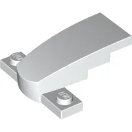 Brick Wedged, Curved 4 x 2 x 1 1/3 with 1 x 4 Base [Plain] / White