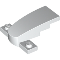 Lego Brick Wedged, Curved 4 x 2 x 1 1/3 with 1 x 4 Base [Plain] / White