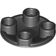 Plate Round 2 x 2 with Rounded Bottom [Boat Stud] / Black