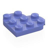 Lego Plate Angled 3 x 3 with Heart Shape / Blue Violet