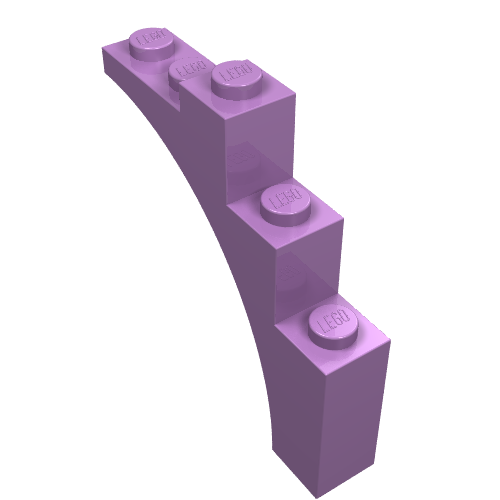 Lego Brick Arch 1 x 5 x 4 [Continuous Bow] / Medium Lavender