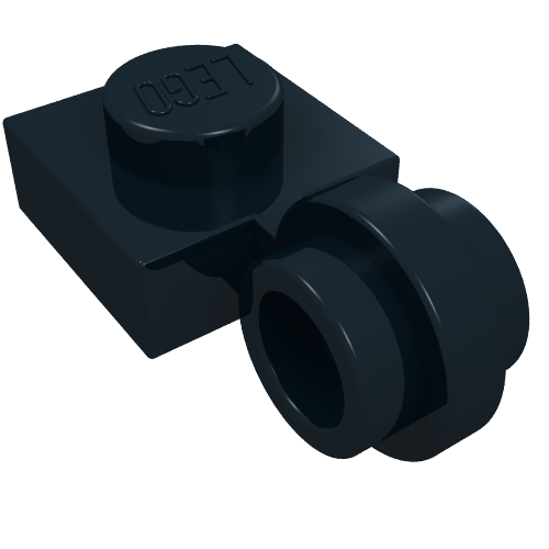 Lego Plate Special 1 x 1 with Clip Light, Bar Hole [Thin Ring] / Black
