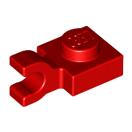 Lego Plate Special 1 x 1 with Clip Horizontal [Thick U Clip] / Red