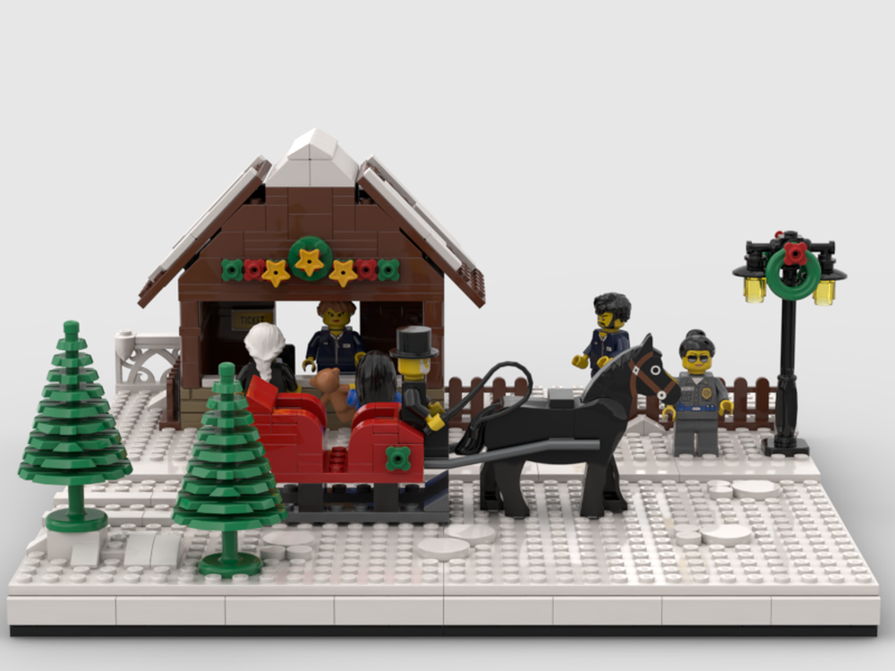 Lego Christmas Scenery - Winter Village Street Trade Entrance Part03