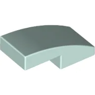Brick Curved 2 x 1 No Studs [1/2 Bow] / Light Aqua