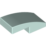 Lego Brick Curved 2 x 1 No Studs [1/2 Bow] / Light Aqua