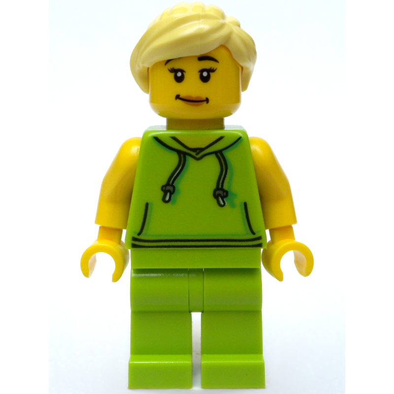 Lego Lime Torso, Lime Legs, Bright Light Yellow Hair